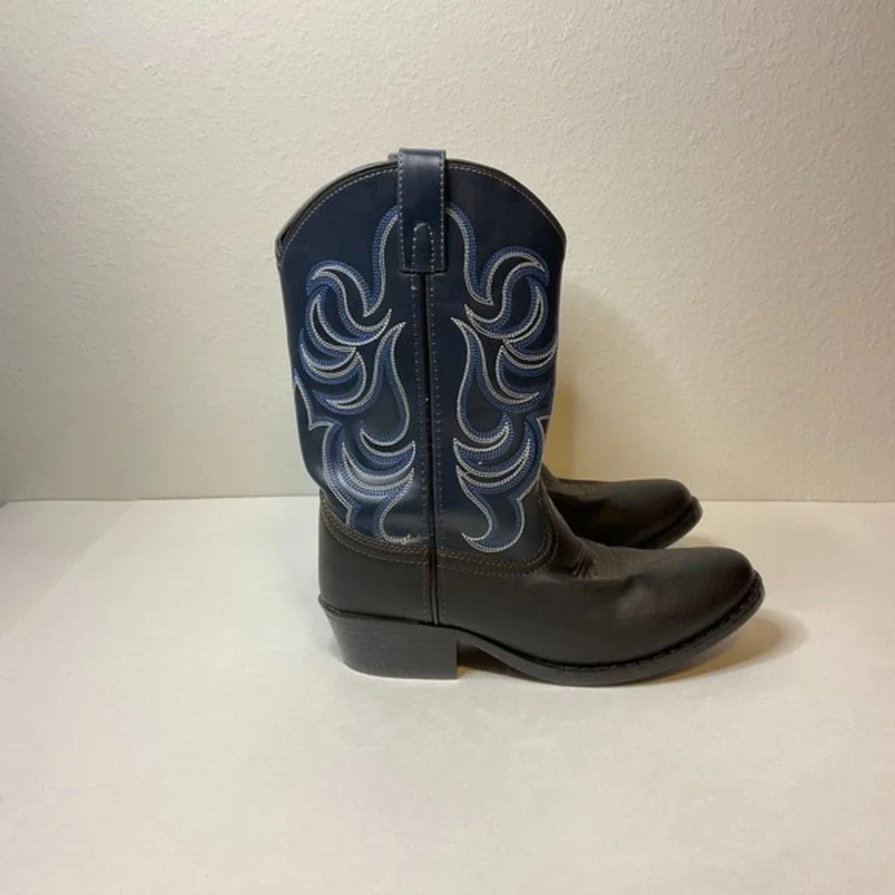 Smokey Mountain Boots Monterey Brown Navy Western Cowboy‎ Size 4.5